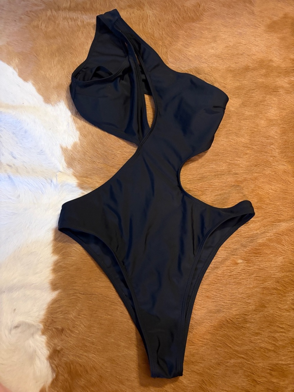 Black Cut-Out One-Piece Swimsuit for women
